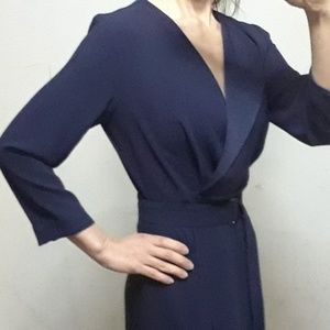 Blue wrap dress by The limited.